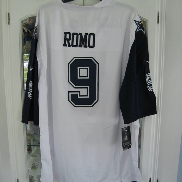 NEW DALLAS COWBOYS TONY ROMO #9 WHITE XXL THROWBACK EMBROIDERED SEWN JERSEY - Picture 2 of 5